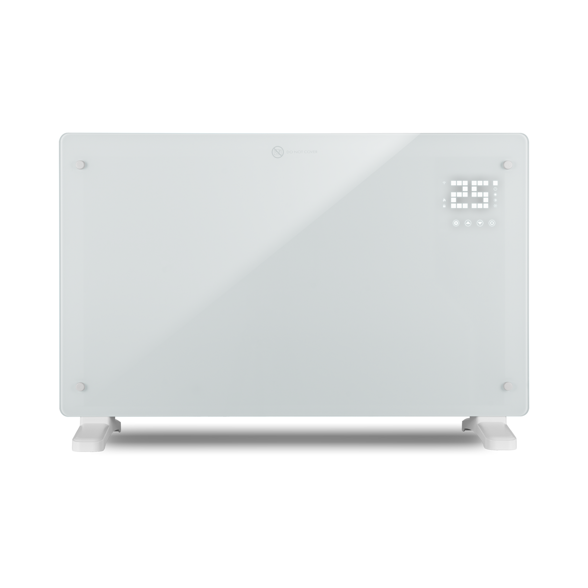 Devola Designer 2kW Smart Glass Panel Heater with Timer White - DVPW2000WH