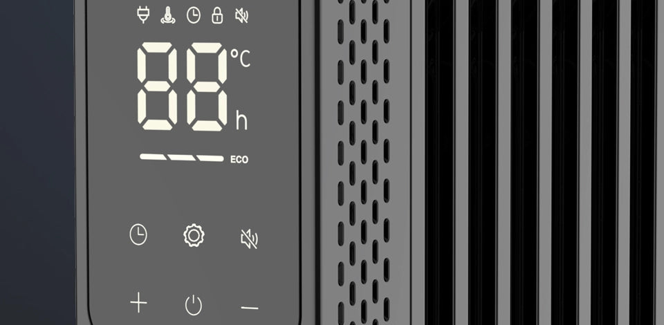 DVOFR2500B oil filled radiator control panel