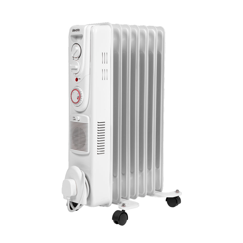 Devola 2000W Oil Filled Radiator (White) - DVSOR7F20W – Devola.co.uk