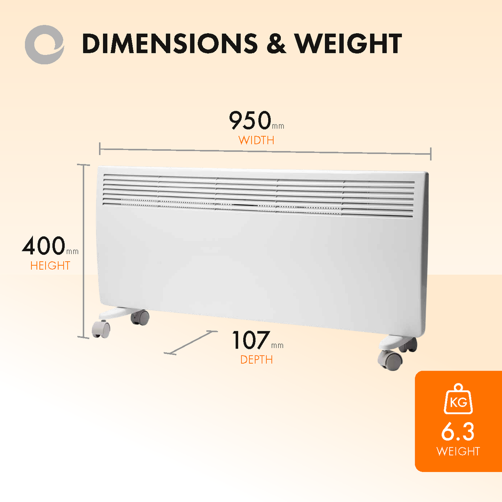 Devola-M 2400W Panel Heater with 7 Day Timer IP24 - White DVM2400W - DVNDM24