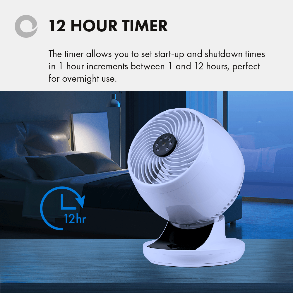 Devola Ultra Quiet 28W 12 Speed 9-inch DC Desk Fan - White - DV9DCDF