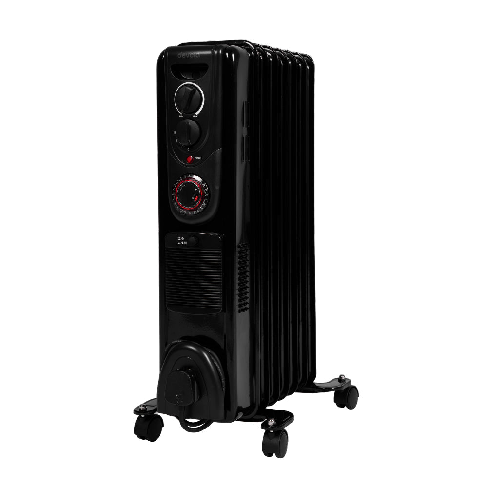 Devola 2000W Oil Filled Radiator (Black) - DVSOR7F20B – Devola.co.uk