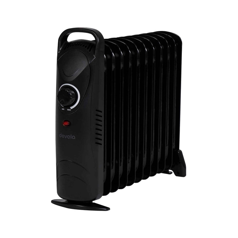 Devola 1000W Mini Oil Filled Radiator (black) - DVMOR11F10B, Image 1 of 8