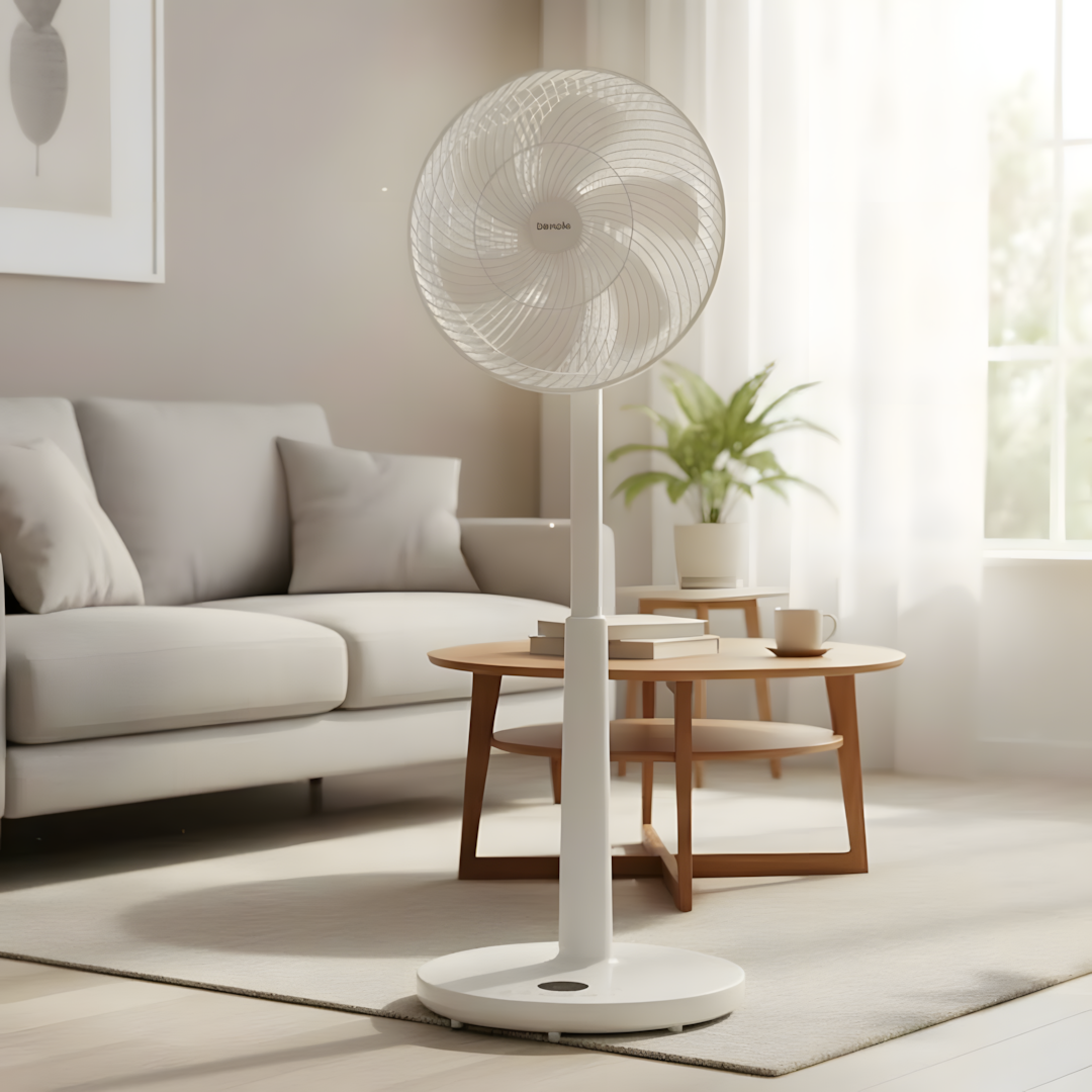 Devola Low Noise 30W 12 Speed 12-inch DC Pedestal Fan - White - DV12DCPFAN