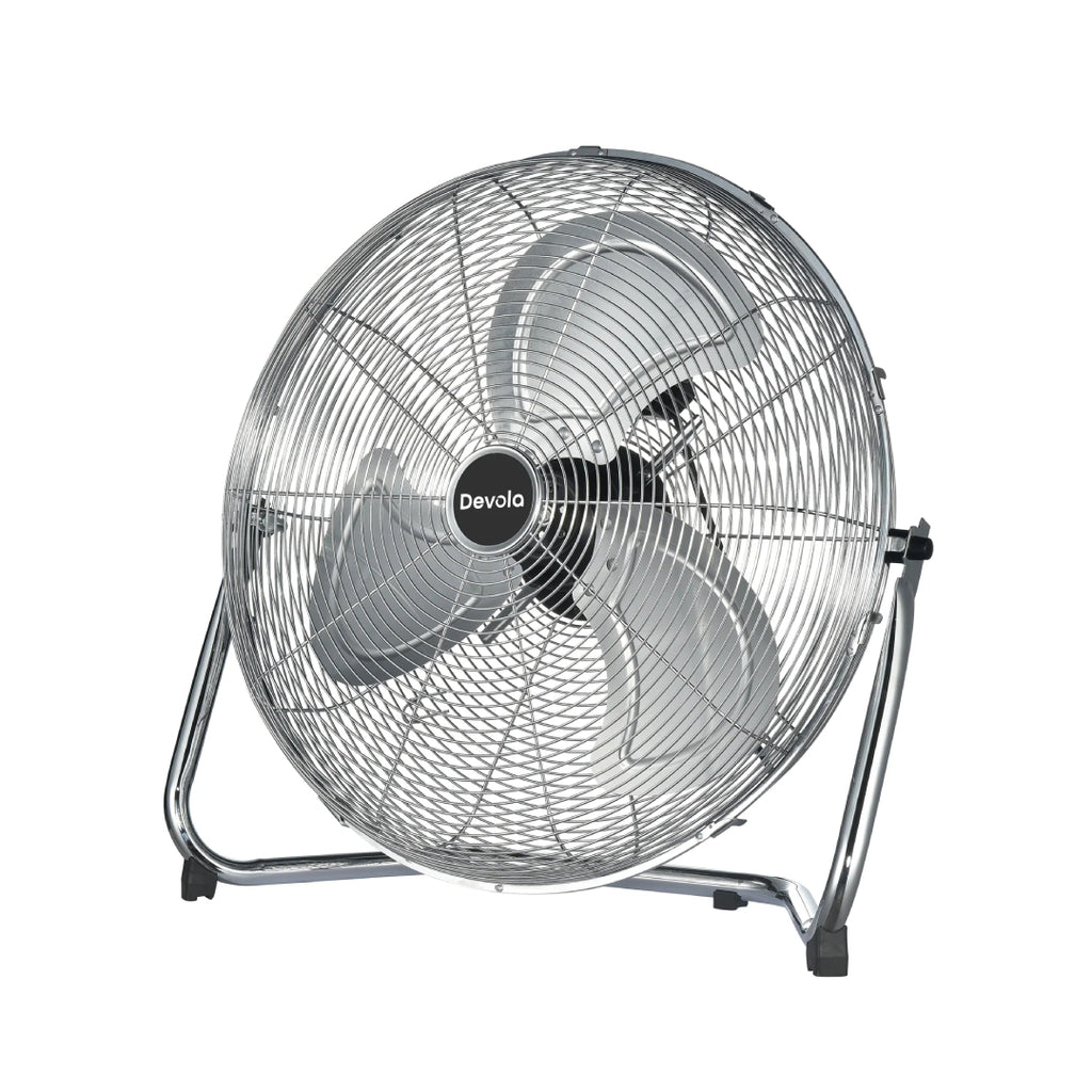 Devola High Power 80W 3 Speed 20-inch DC Floor Fan - Chrome - DV20FFC