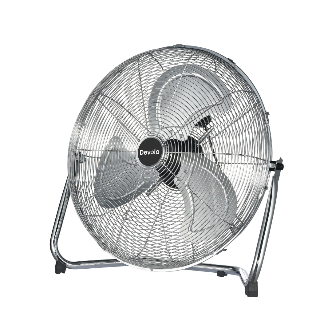 Devola High Power 80W 3 Speed 20-inch DC Floor Fan - Chrome - DV20FFC