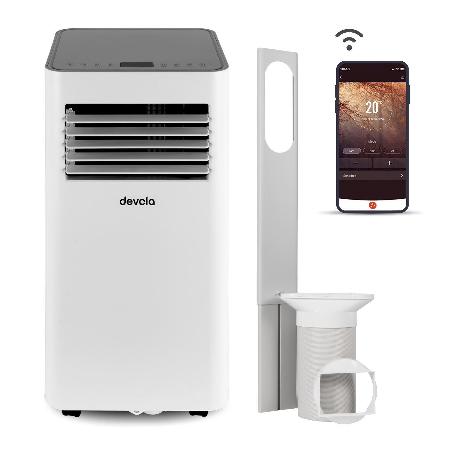 Devola Portable Air Conditioner with Wifi and Window Kit - 10000BTU - Cooling Only- White - DVAC10CW