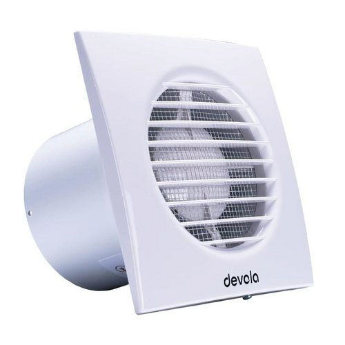 Devola 100mm Axial Bathroom Extractor Fan with Pull Cord - DVF100P