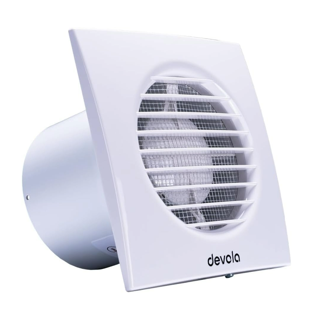 Devola 100mm Axial Bathroom Extractor Fan with Pull Cord - DVF100P