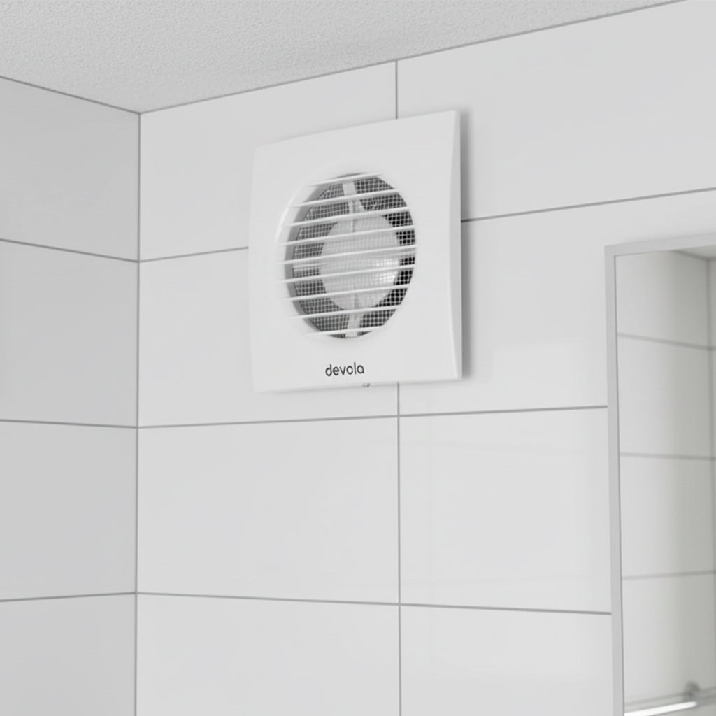 Devola 100mm Axial Bathroom Extractor Fan with Humidity Sensor - DVF100H