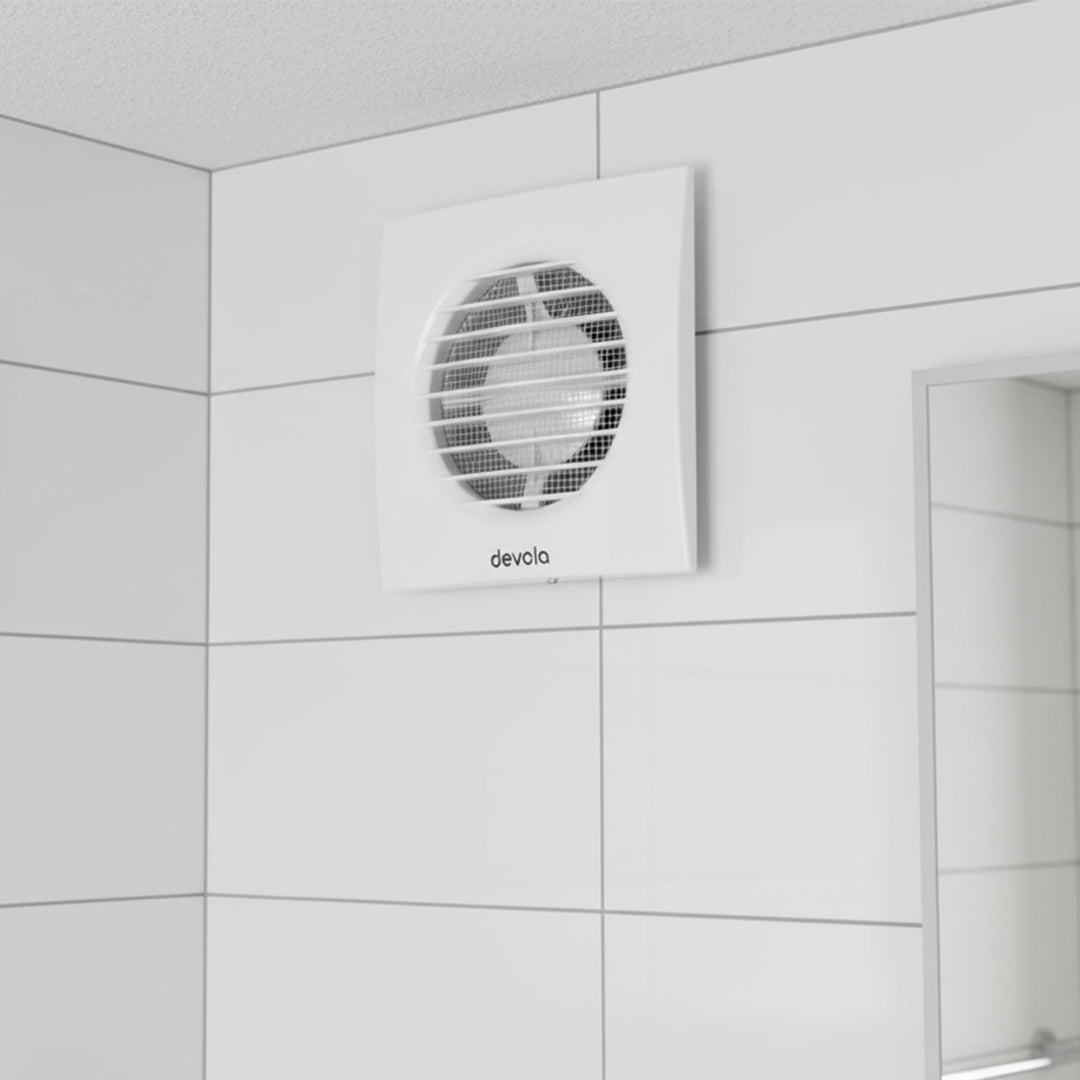 Devola 100mm Axial Bathroom Extractor Fan with Humidity Sensor - DVF100H