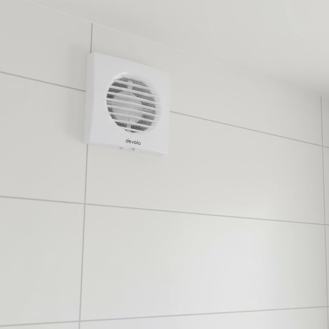 Devola 100mm Axial Bathroom Extractor Fan with Pull Cord - DVF100P