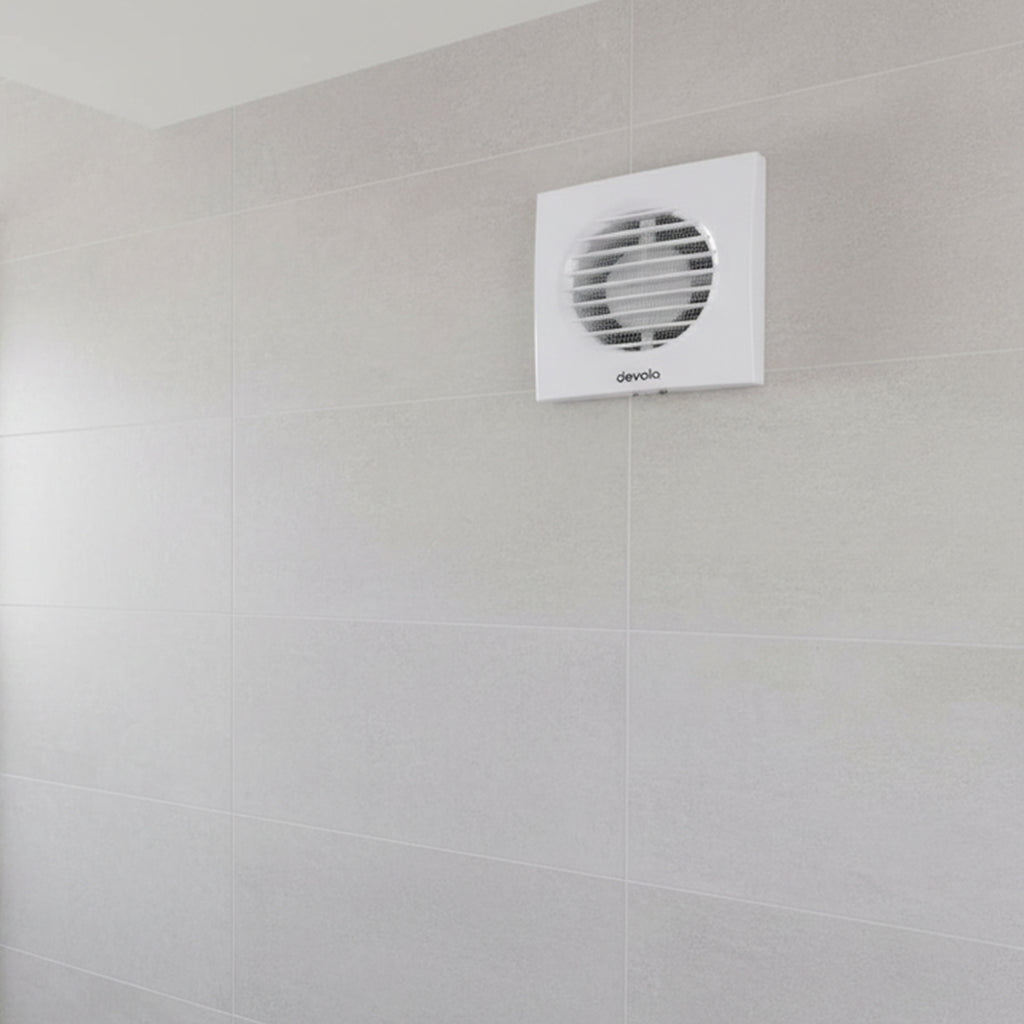 Devola 100mm Axial Bathroom Extractor Fan with Timer - DVF100T