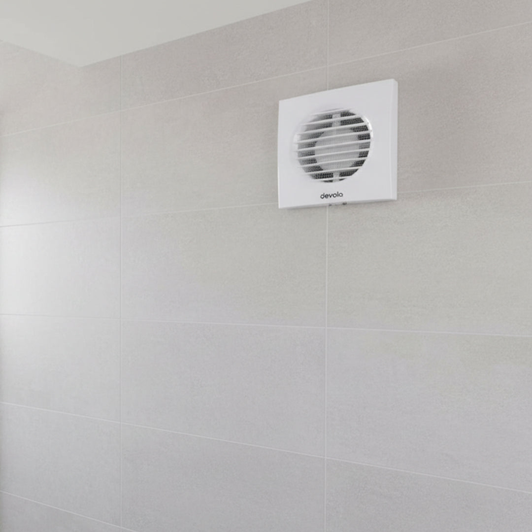 Devola 100mm Axial Bathroom Extractor Fan with Timer - DVF100T