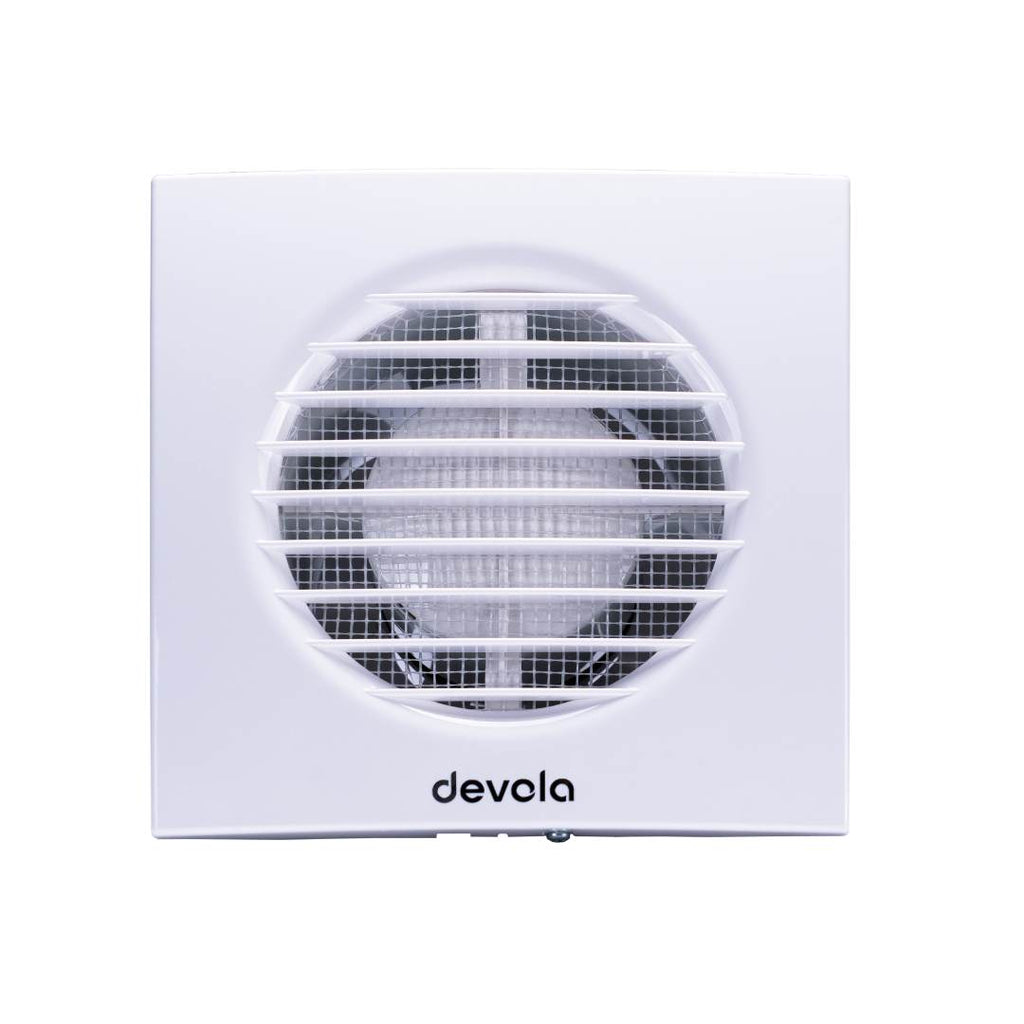 Devola 100mm Axial Bathroom Extractor Fan with Timer - DVF100T