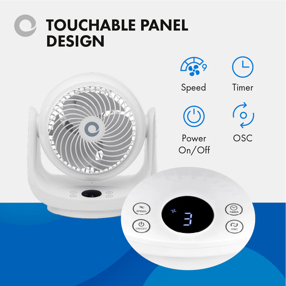 Devola Low Noise DC 9inch Air Circulator Fan White - DVF9DCFAN