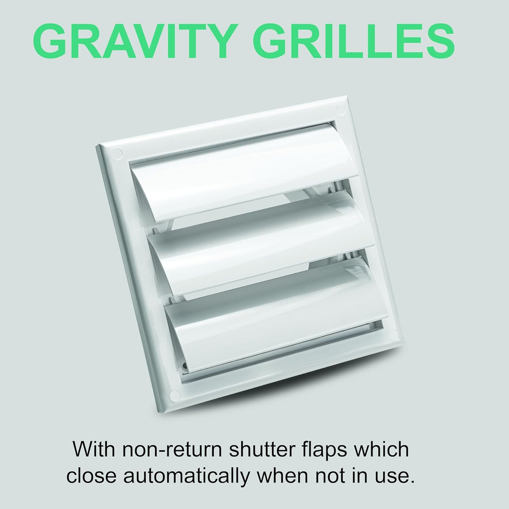 Devola 150mm Gravity Grill, White - DVGG150W