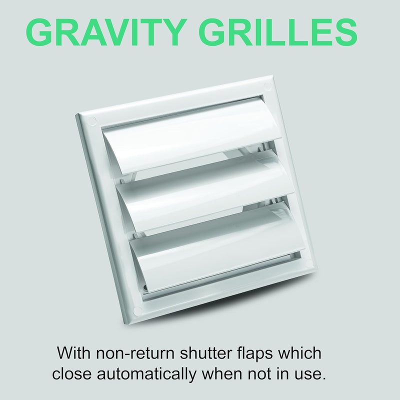 Devola 150mm Gravity Grill, White - DVGG150W, Image 2 of 4