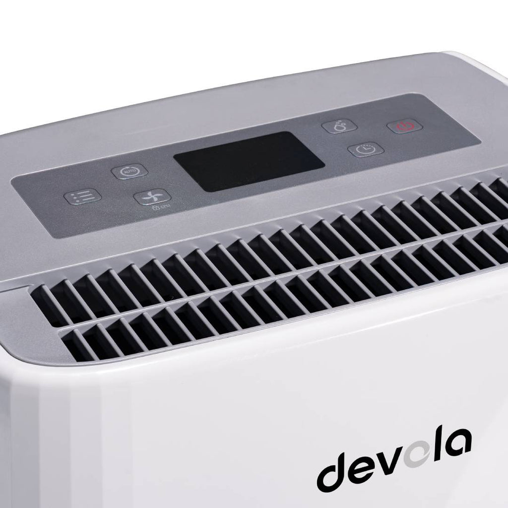 Devola 12L Platinum Compressor Dehumidifier with HEPA Filter, White - DVH12L