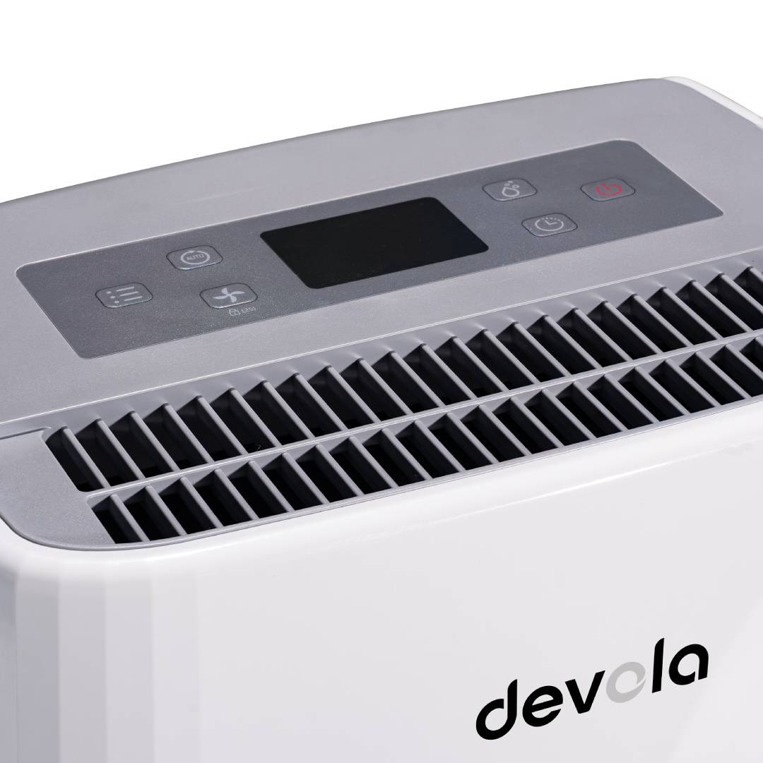 Devola 12L Platinum Compressor Dehumidifier with HEPA Filter, White - DVH12L