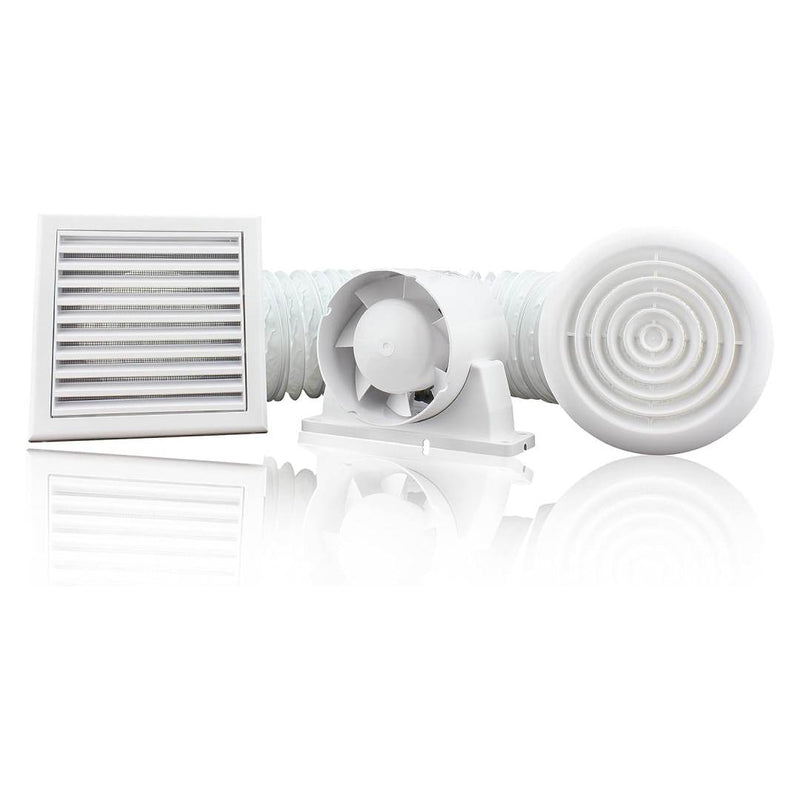 Devola 100mm Axial Showerfan Kit, LED Light and Timer - DVILSFK100TLED, Image 1 of 1