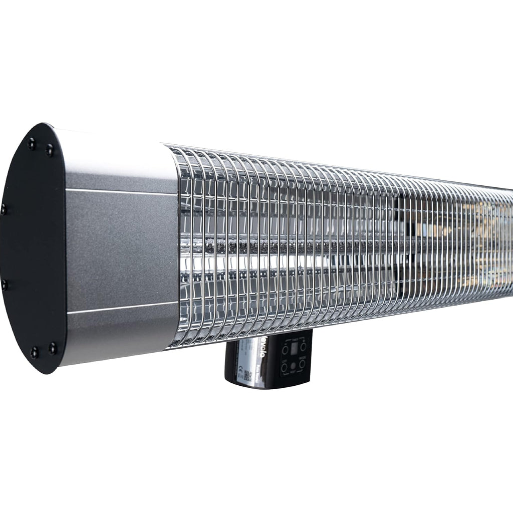 Devola Platinum 2.4kW Wall Mounted Patio Heater with Remote Control IP65 - Silver - DVPH24PWMSL