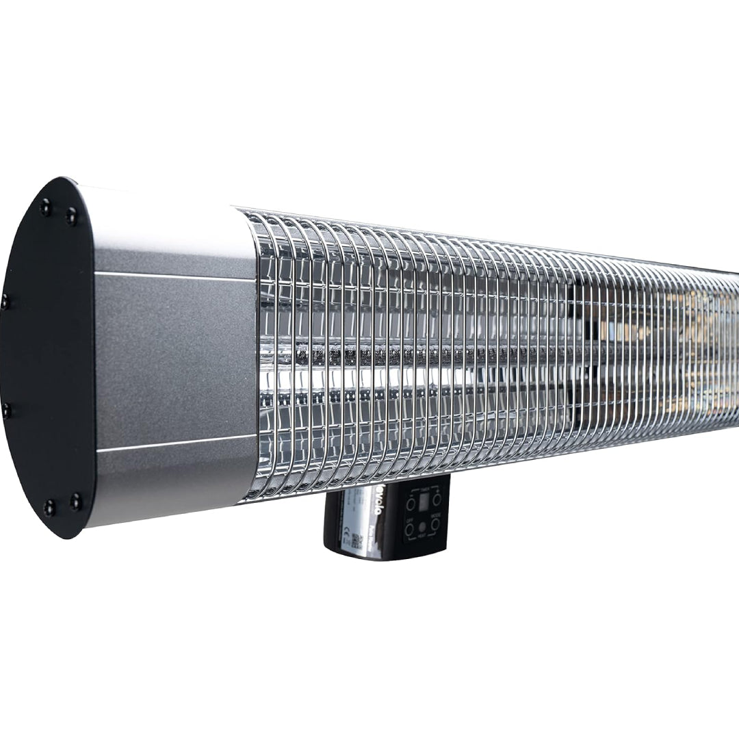 Devola Platinum 2.4kW Wall Mounted Patio Heater with Remote Control IP65 - Silver - DVPH24PWMSL