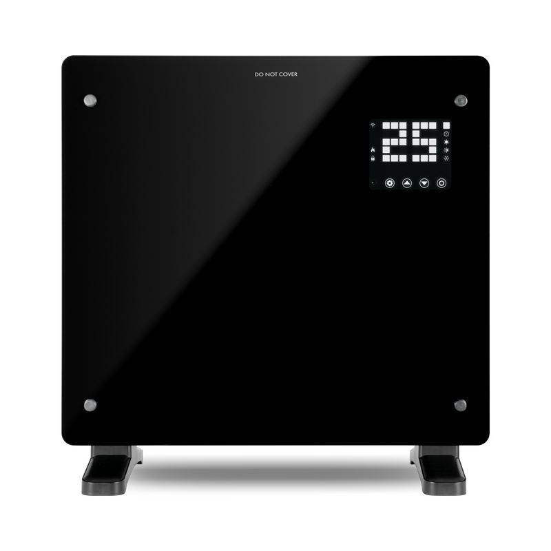 Devola 500W Glass Panel Heater with Wifi app - Black - DVPW500B, Image 1 of 4