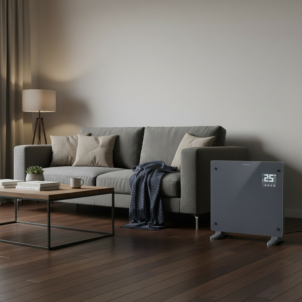 Devola 1000W Glass Panel Heater with Wifi app - Grey - DVPW1000G