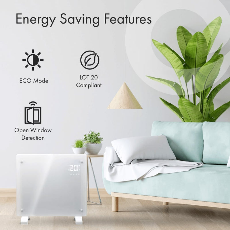 Devola 1000W Glass Panel Heater with Wifi app - White - DVPW1000WH, Image 10 of 10