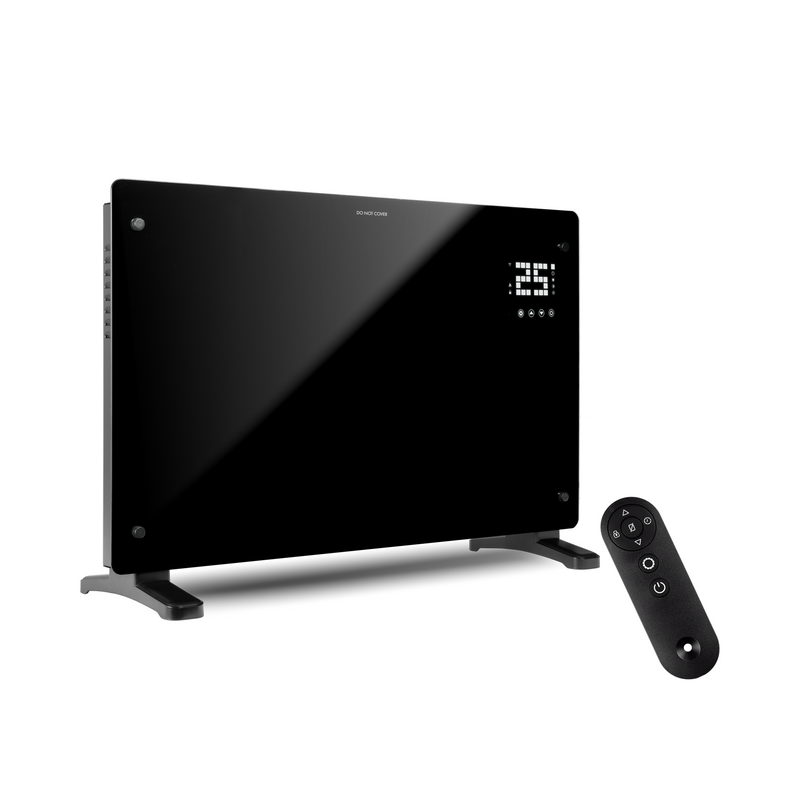Devola Designer 2kW Smart Glass Panel Heater with Timer Black - DVPW2000B, Image 2 of 10