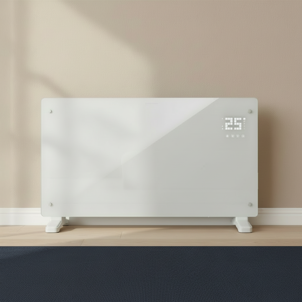 Devola Designer 2.5kW Smart Glass Panel Heater with Timer White -  DVPW2500WH