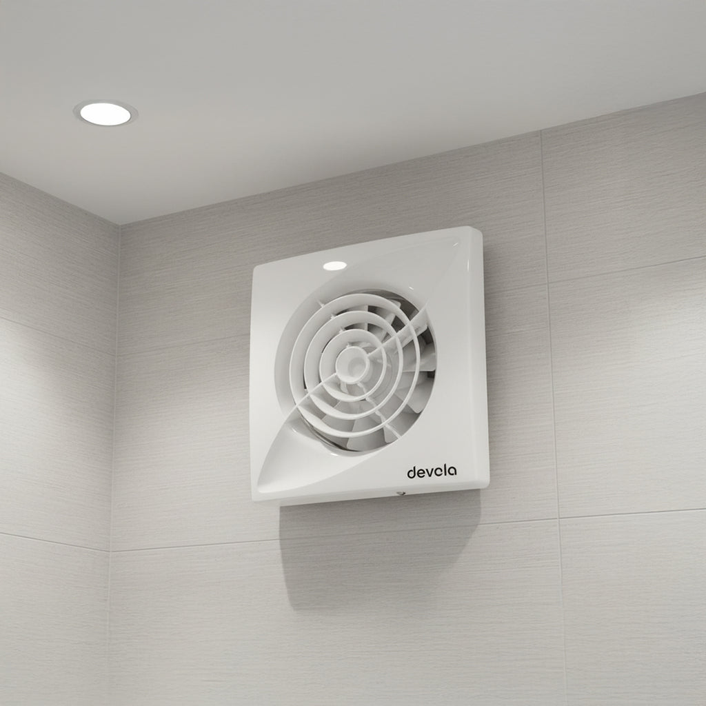 Devola 100mm Quiet Mixed Flow Bathroom Extractor Fan with Timer - DVQF100T