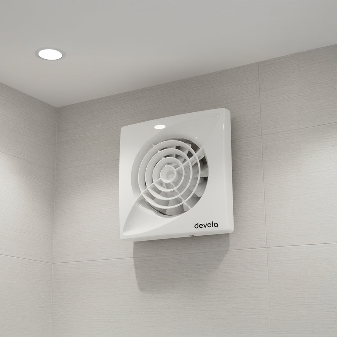 Devola 100mm Quiet Mixed Flow Bathroom Extractor Fan with Timer - DVQF100T