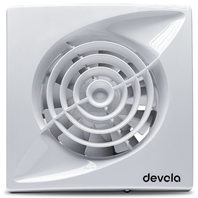 Devola 100mm Quiet Mixed Flow Bathroom Extractor Fan - DVQF100
