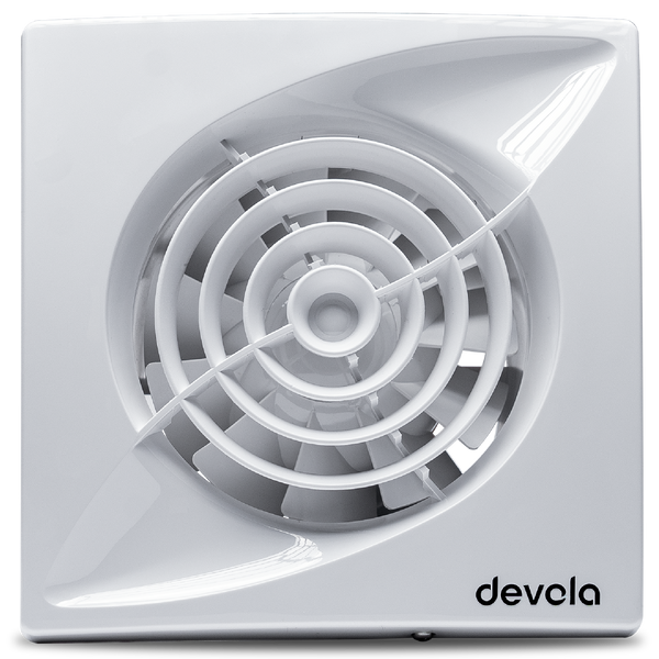 Devola 100mm Quiet Mixed Flow Bathroom Extractor Fan with Humidity Sensor - DVQF100H