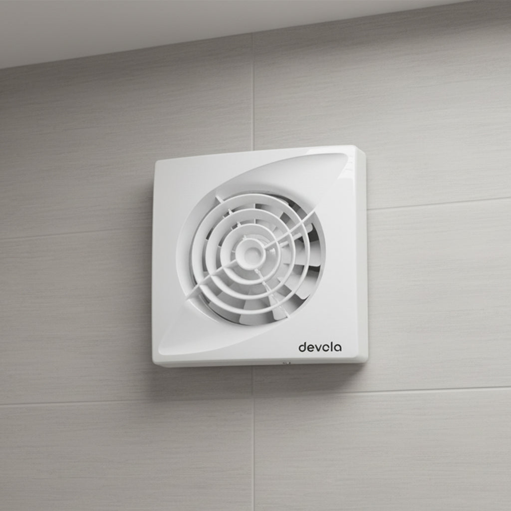 Devola 150mm Quiet Mixed Flow Bathroom Extractor Fan with Timer - DVQF150T