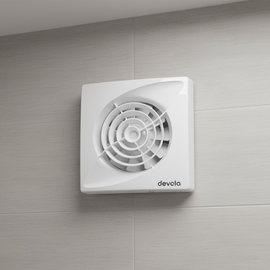 Devola 150mm Quiet Mixed Flow Bathroom Extractor Fan with Timer - DVQF150T