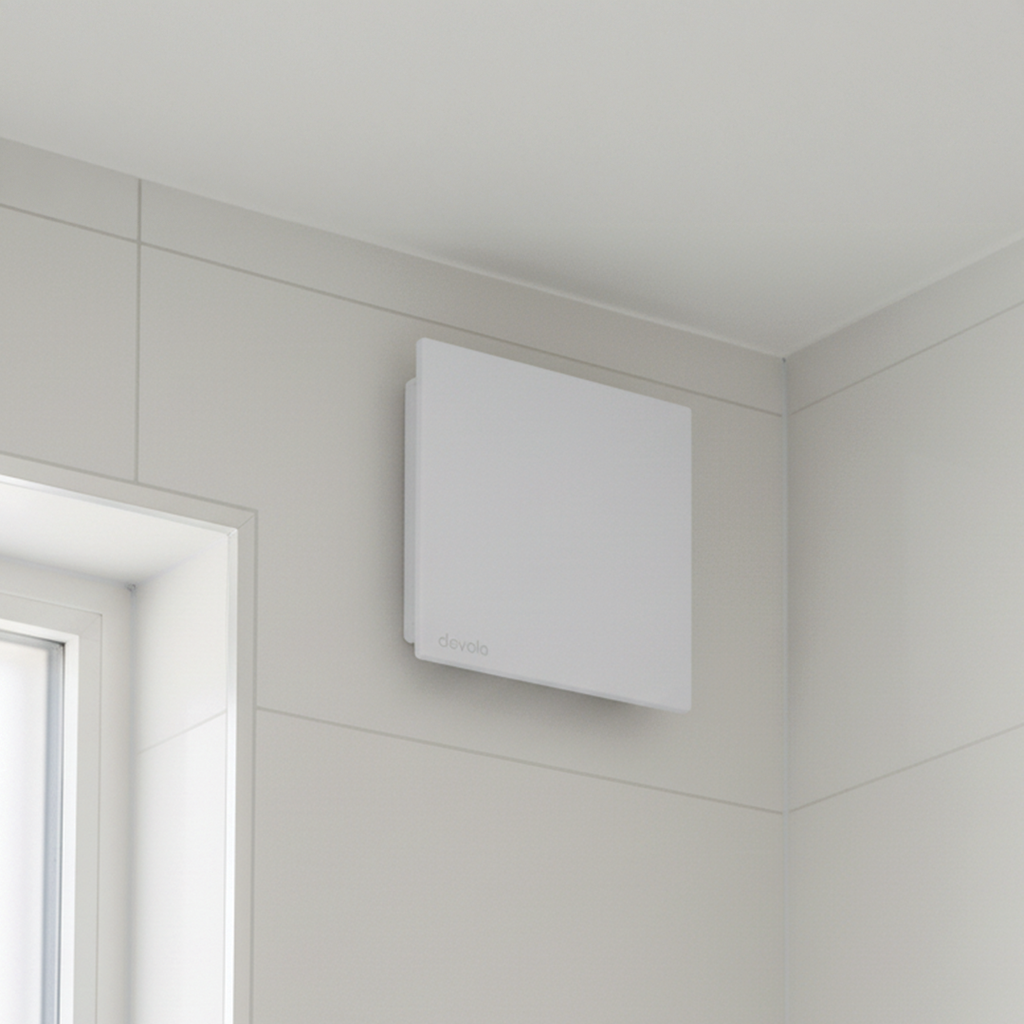 Devola 100mm Quiet Mixed Flow Tile Bathroom Extractor Fan with Humidity Sensor - DVQTF100H