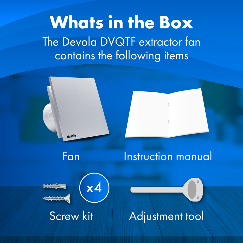 Devola 100mm Quiet Mixed Flow Tile Bathroom Extractor Fan with Timer - DVQTF100T, Image 5 of 10