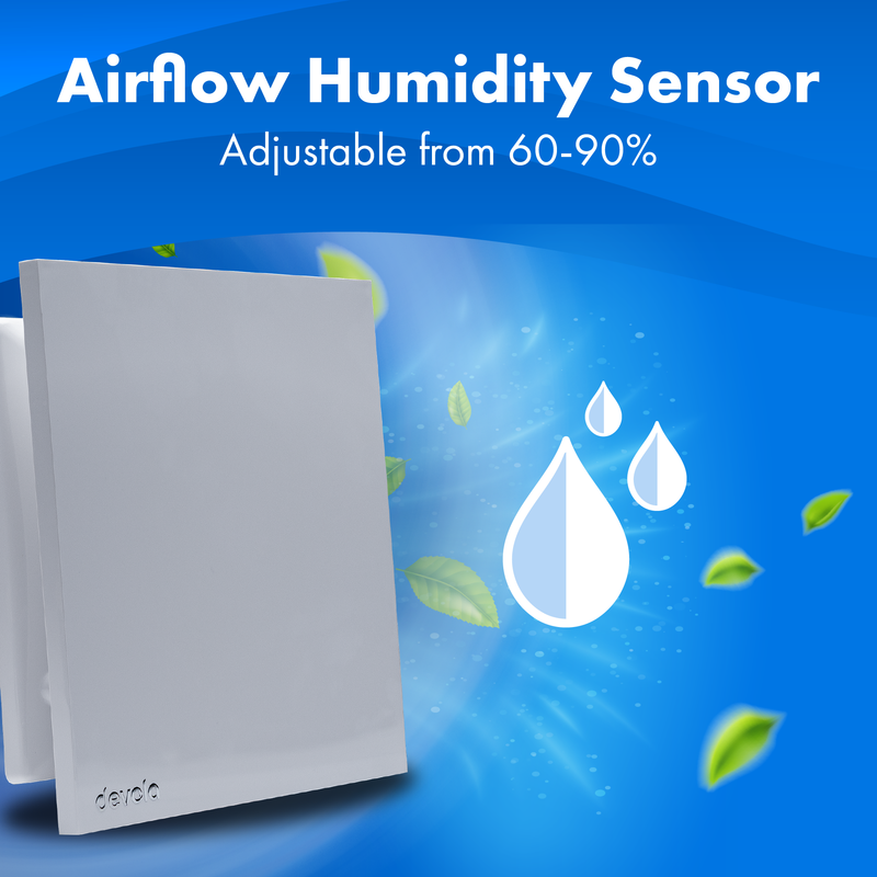 Devola 100mm Quiet Mixed Flow Tile Bathroom Extractor Fan with Humidity Sensor - DVQTF100H, Image 9 of 9