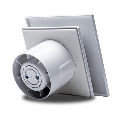 Devola 100mm Quiet Mixed Flow Tile Bathroom Extractor Fan with Humidity Sensor - DVQTF100H