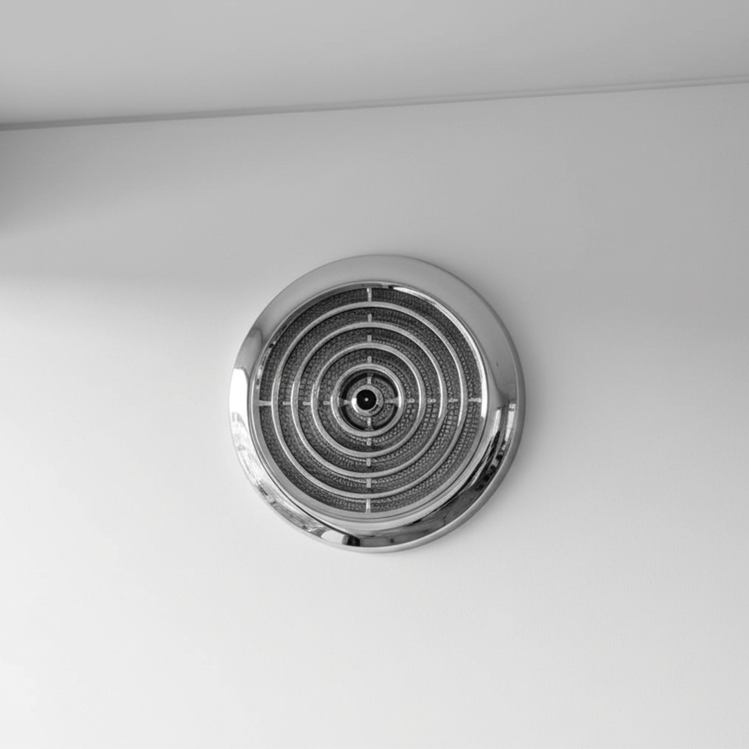 Devola 100mm Circular Diffuser Grille, Chrome - DVRG100C