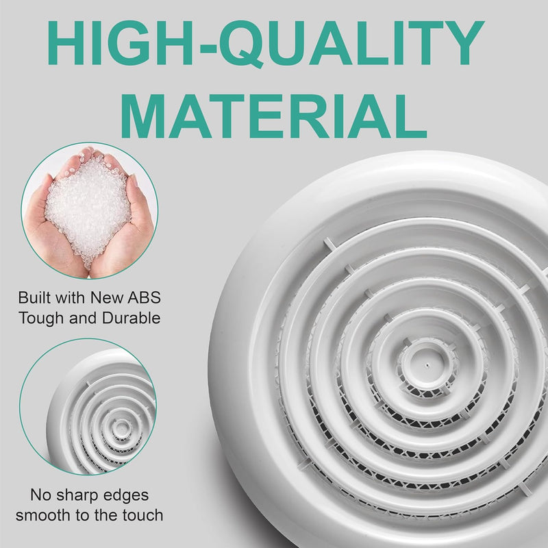 Devola 100mm Circular Diffuser Grille, White - DVRG100W, Image 2 of 7