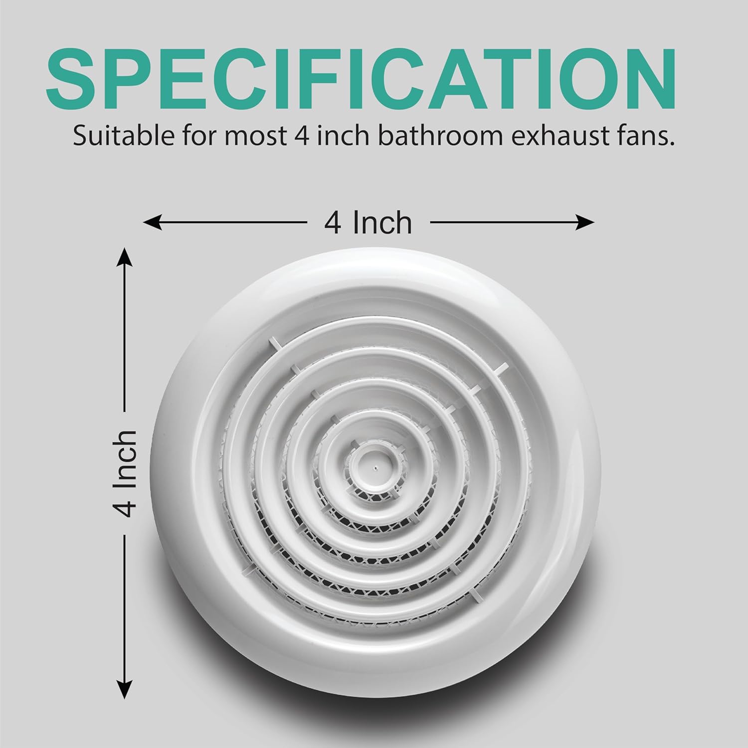 Devola 100mm Circular Diffuser Grille, White - DVRG100W