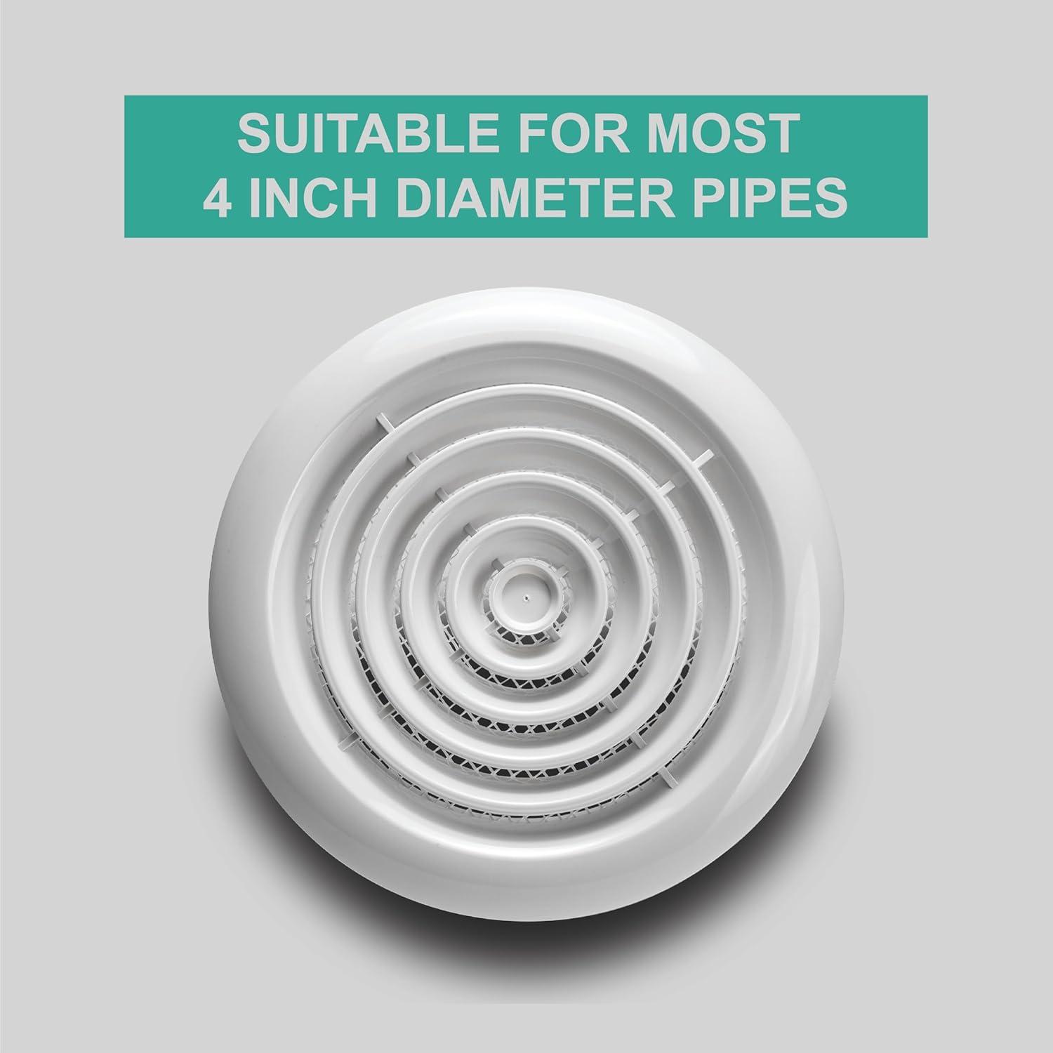 Devola 100mm Circular Diffuser Grille, White - DVRG100W