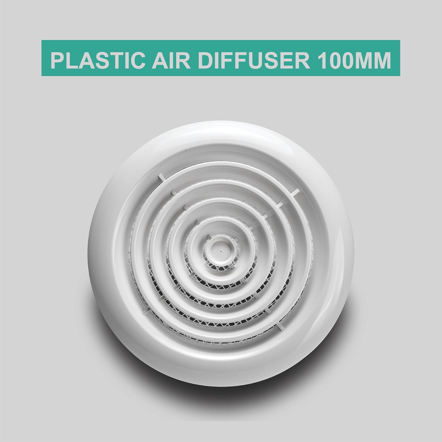 Devola 100mm Circular Diffuser Grille, White - DVRG100W