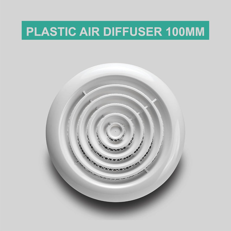 Devola 100mm Circular Diffuser Grille, White - DVRG100W, Image 6 of 7