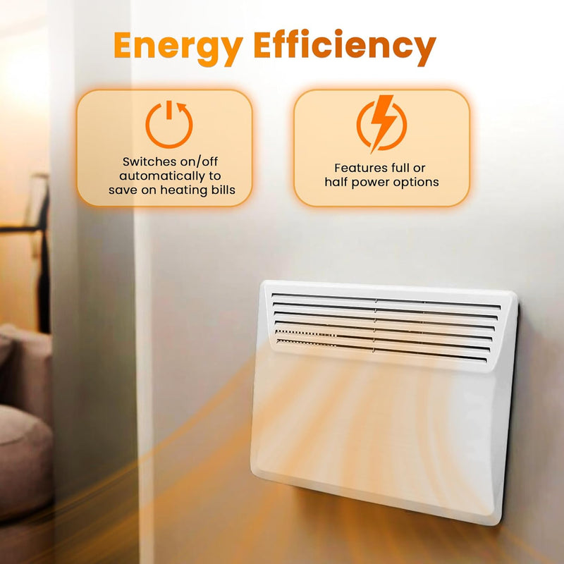 Devola-B 1250W Panel Heater with 7 Day Timer IP24 - White - DVS1250W, Image 3 of 7