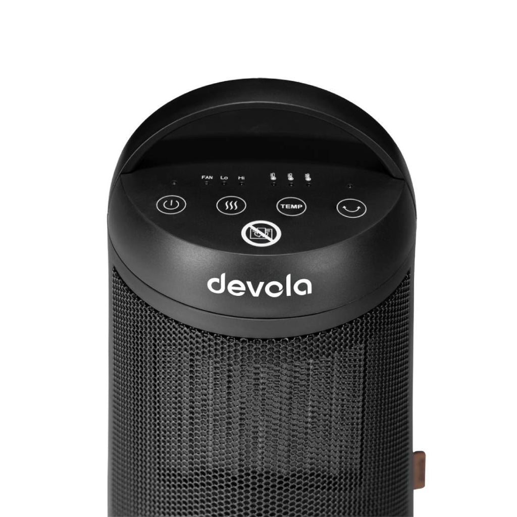 Devola 1500W Portable Ceramic Fan Heater, Black  - DVSFH15BB